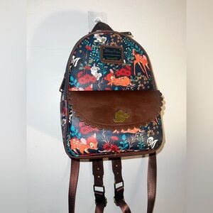 Disney Floral Bambi Backpack - Brown and Blue-Loungefly